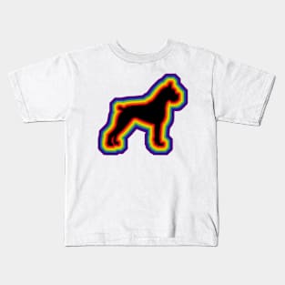 LGBTQ+ rainbow Boxer dog silhouette Kids T-Shirt